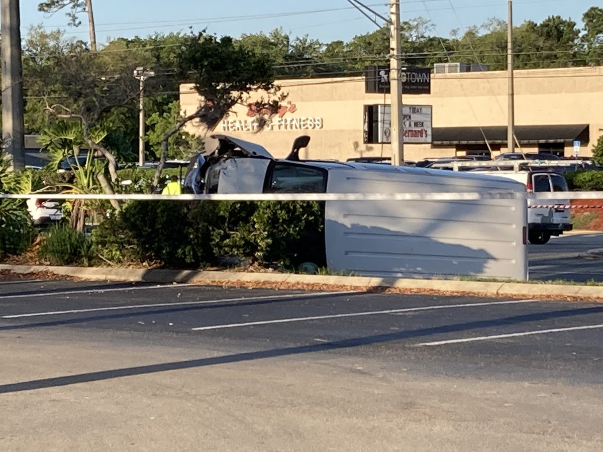 FATAL ACCIDENT- in the 11700 blk of San Jose Blvd around 7am when a Chevy Cavalier tried to make a left turn failing to yield to traffic and was struck by a van - the driver of the car a woman in her 60's died- the driver of the van also went to the hospital