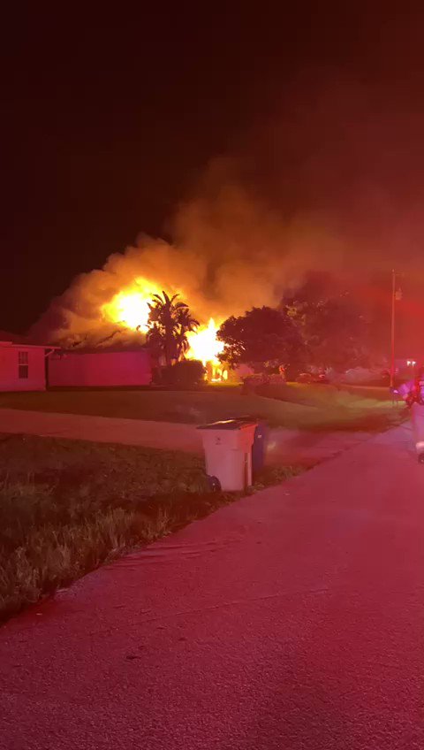 Partridge Structure Fire - video shows firefighters arriving on scene; structure engulfed