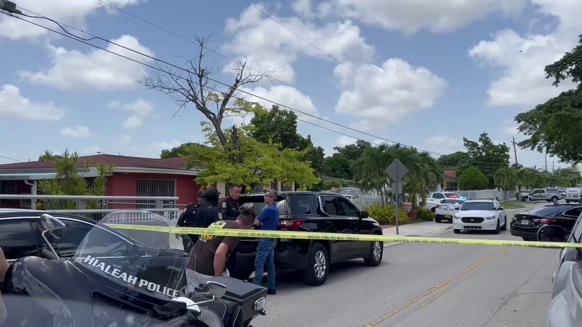 Scene in Hialeah.  a man barricaded himself in his home with a gun - family says this is because of a bad breakup.