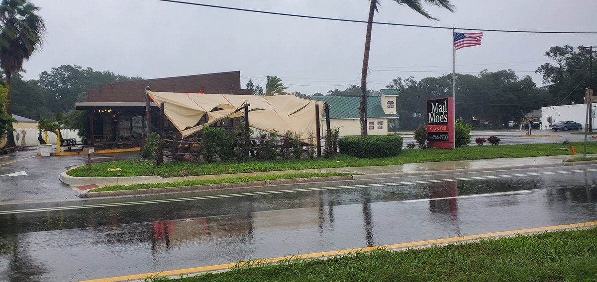 Mad Moe's Pub in Osprey already suffering some damage to their outdoor area.
