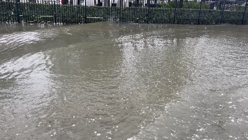 DANIA BEACH FLOODING: A parking lot in Dania Beach was flooded today during king tide