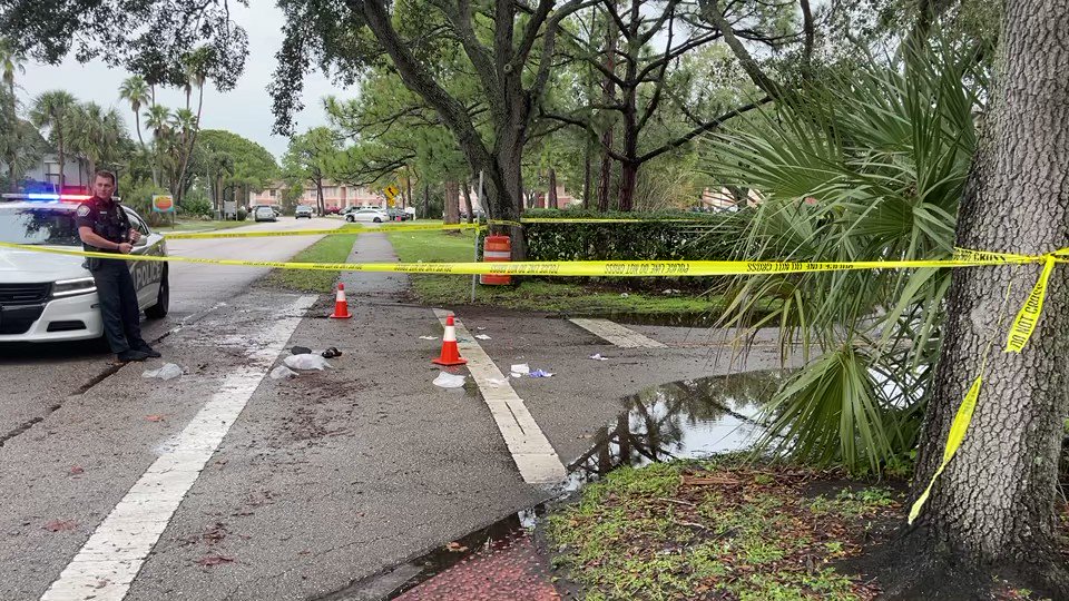 PalmBayPD working shooting at Pines apartments off Palm Bay Rd. One victim sent to hospital after being shot in parking lot. Suspect in custody.