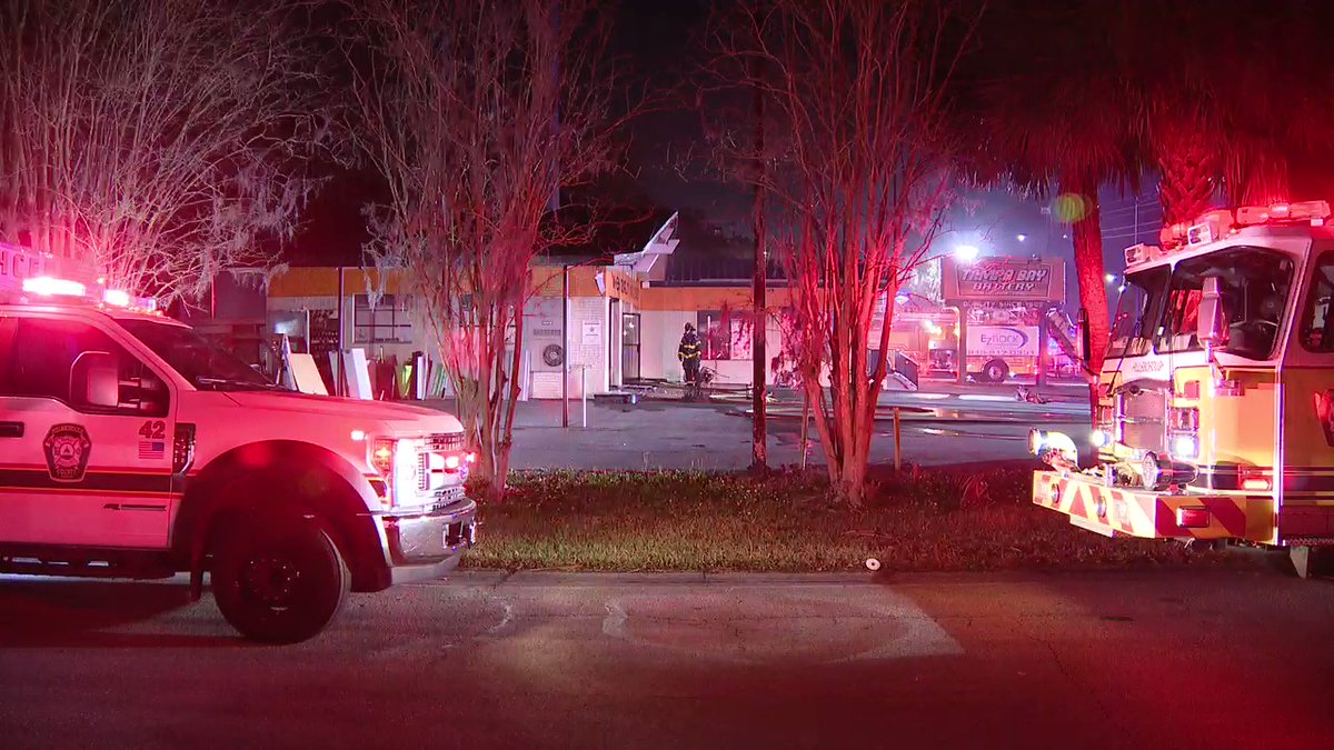 Hillsborough County firefighters are on scene of a building fire at Tampa Bay Battery. This is on Dale Mabry Hwy near Linebaugh Ave in Carrollwood. Use caution if traveling north on Dale Mabry. Fire crews working in the outside lane.