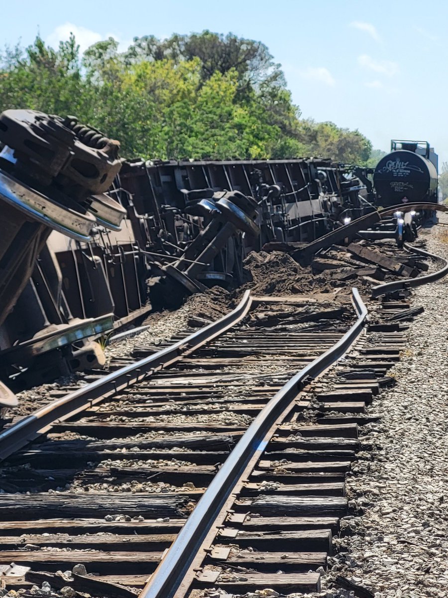 Photos from Southern Manatee Fire Rescue show the damage to the tracks. The derailment happened near the Sarasota Airport in Manatee County