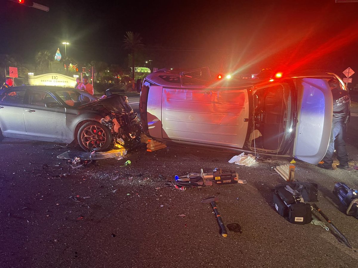 A person was extricated from a vehicle following a three-car crash at the intersection of Highway 98 and Mid-Bay Bridge Road in Destin