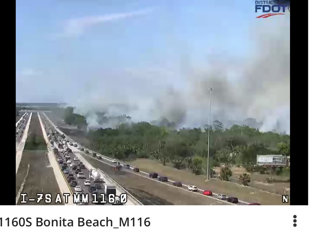 Several brush fires along I-75 have forced the highway to shut down. Bonita Springs FD says I-75 is closed between Collier and Corkscrew Road. nnAt least ten small fires are burning, according to fire officials.