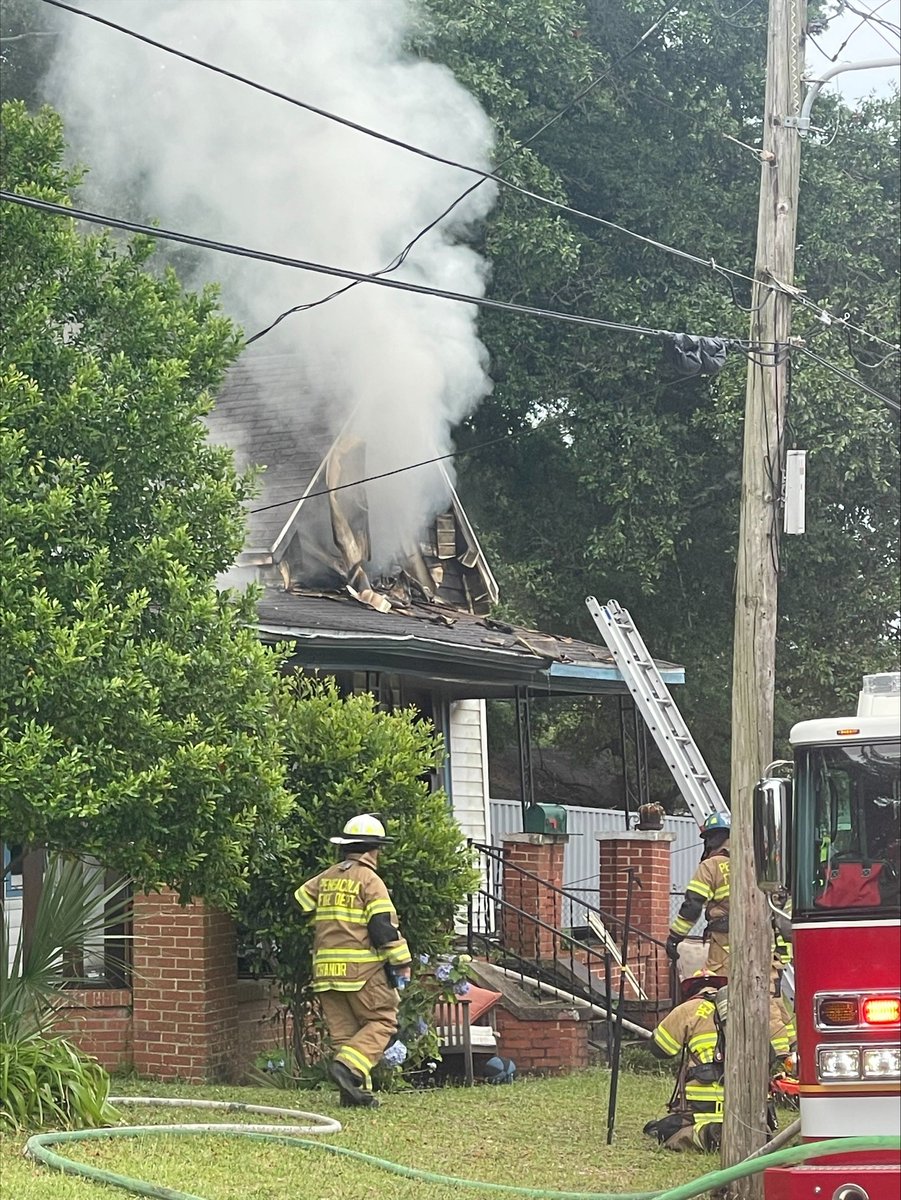 The Pensacola Fire Department is battling a house fire in the 300 block of Mallory Street
