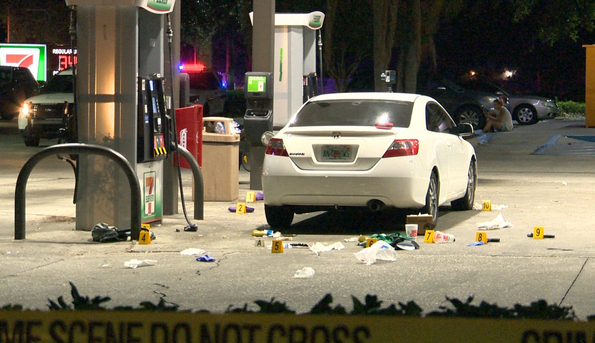 One man dead after shooting at this 7-Eleven along Maitland Blvd and Rose Ave. We could see a gun on the ground, and the nozzle of the gas pump looks like it broke off WESH