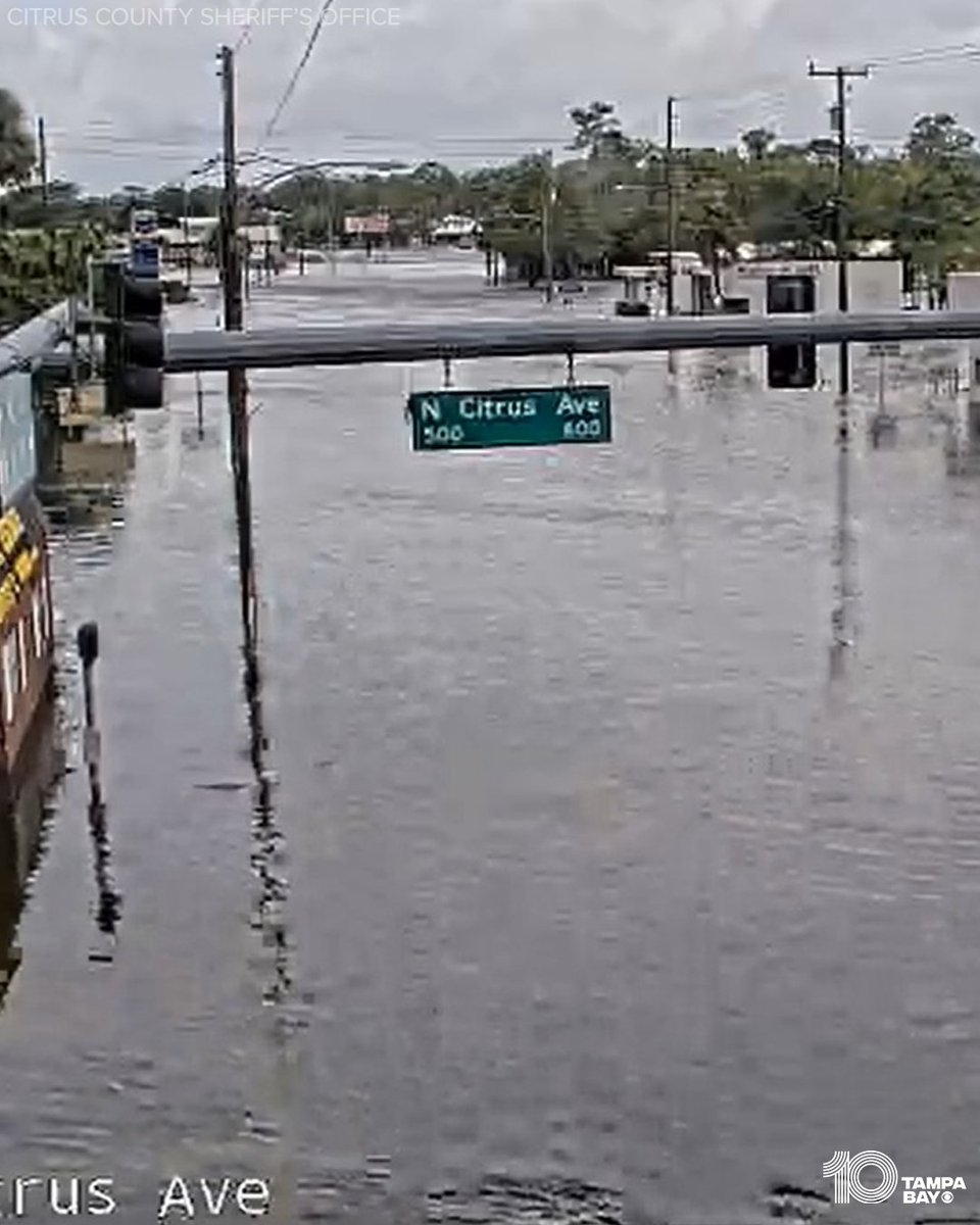 Highway 19 at State Road 44 and North Citrus Avenue in Citrus County are experiencing high water levels due to the storm