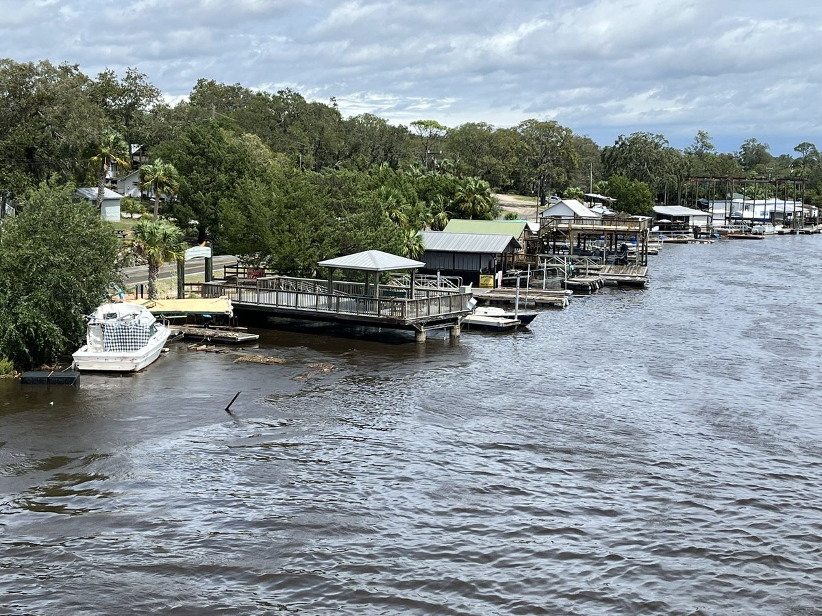 Some views from post-Idalia Steinhatchee, FL. Flooding badly damaged the area near the marina. The river flooded streets, homes and businesses.