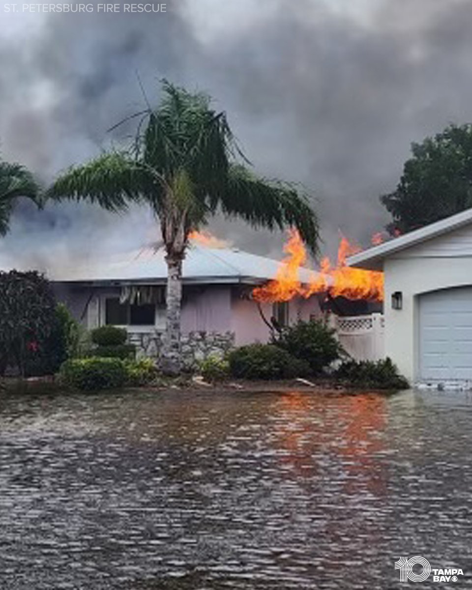 Fire crews in St. Pete are working to put out a house fire, but here's why Hurricane Idalia is hindering their efforts