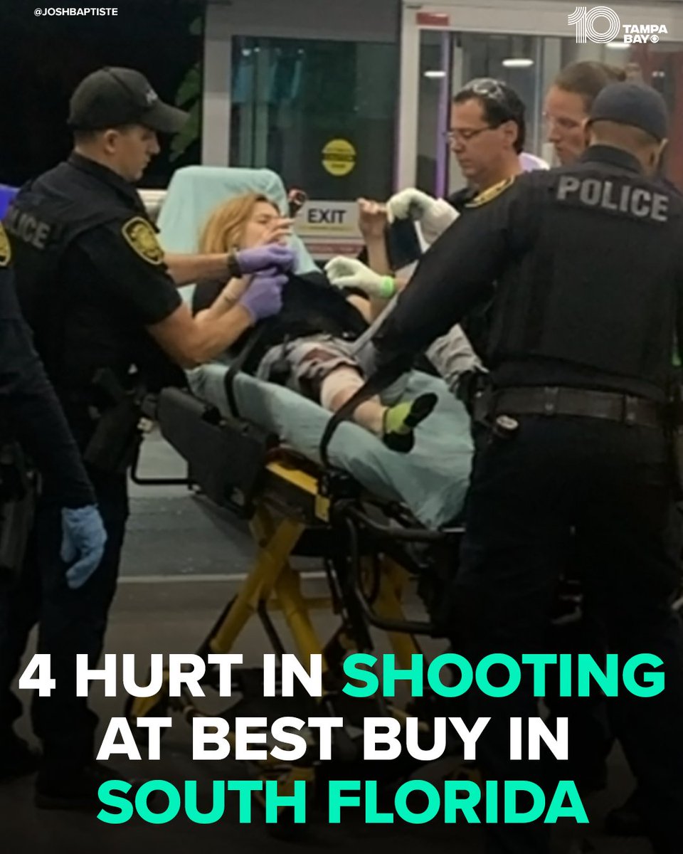 A shooter fired at a group of people at a Best Buy in South Florida on Saturday, putting 4 in the hospital