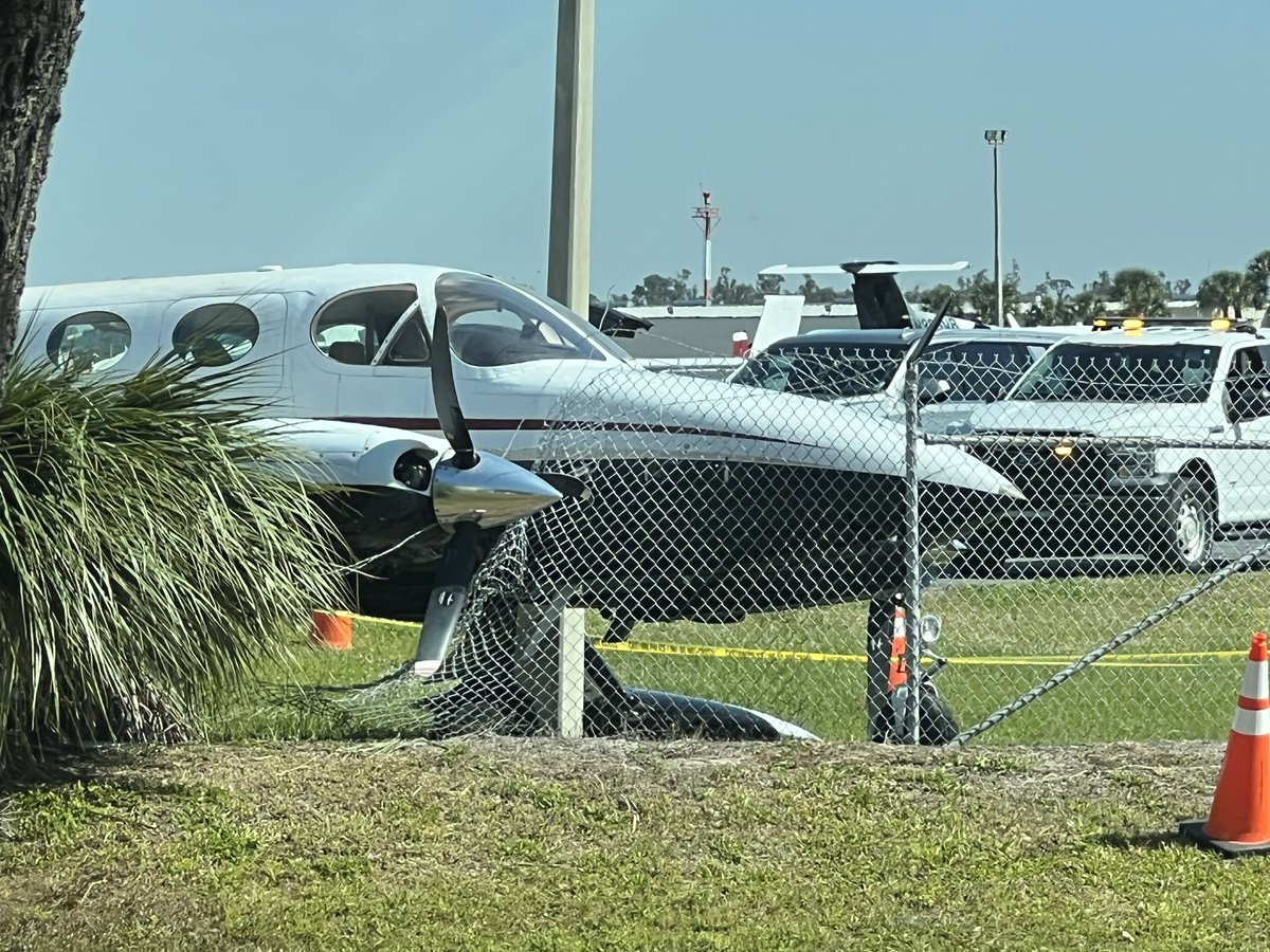 A plane crashed into a Florida airfield fence on Monday