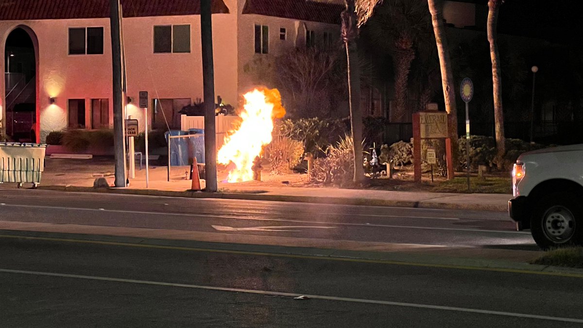 Flames to shoot out of sidewalk in North Redington Beach due to gas leak