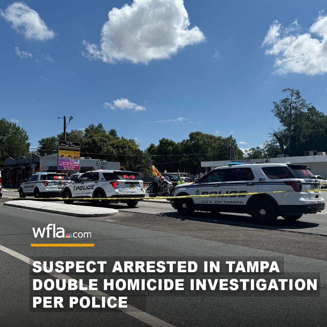 Tampa police announced the arrest of a man in connection with a double homicide investigation near Nebraska Ave. on Friday