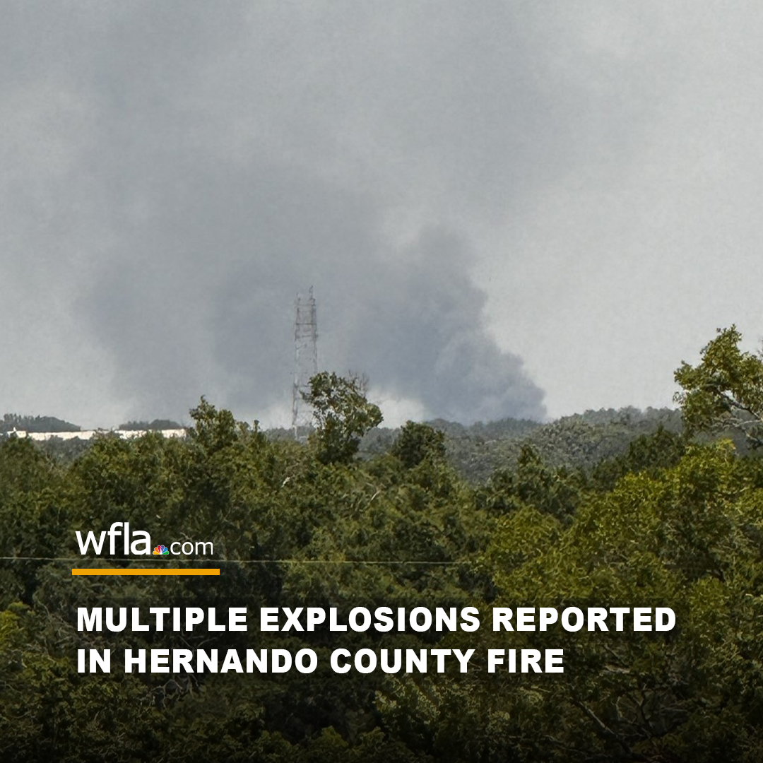 Multiple explosions have been reported in a Hernando County fire that has engulfed multiple structures.