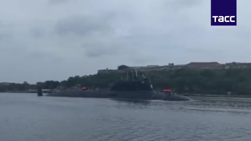 RuNAVY Northern Fleet K-561 «Kazan» SSGN (Yasenn-M class) entering in  Havana port. Courtesy: @tass_agency