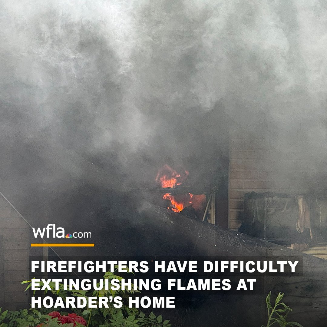 Fire Rescue struggled to put out a fire at a hoarder's house in Brooksville