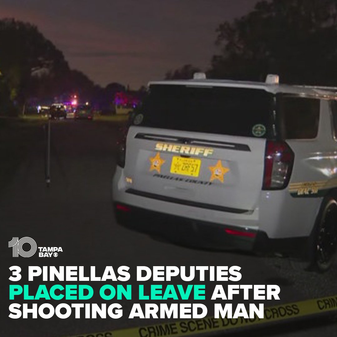 Three Pinellas County Sheriff's Office deputies have been placed on leave after shooting an armed man during a domestic violence call Friday night in St. Pete