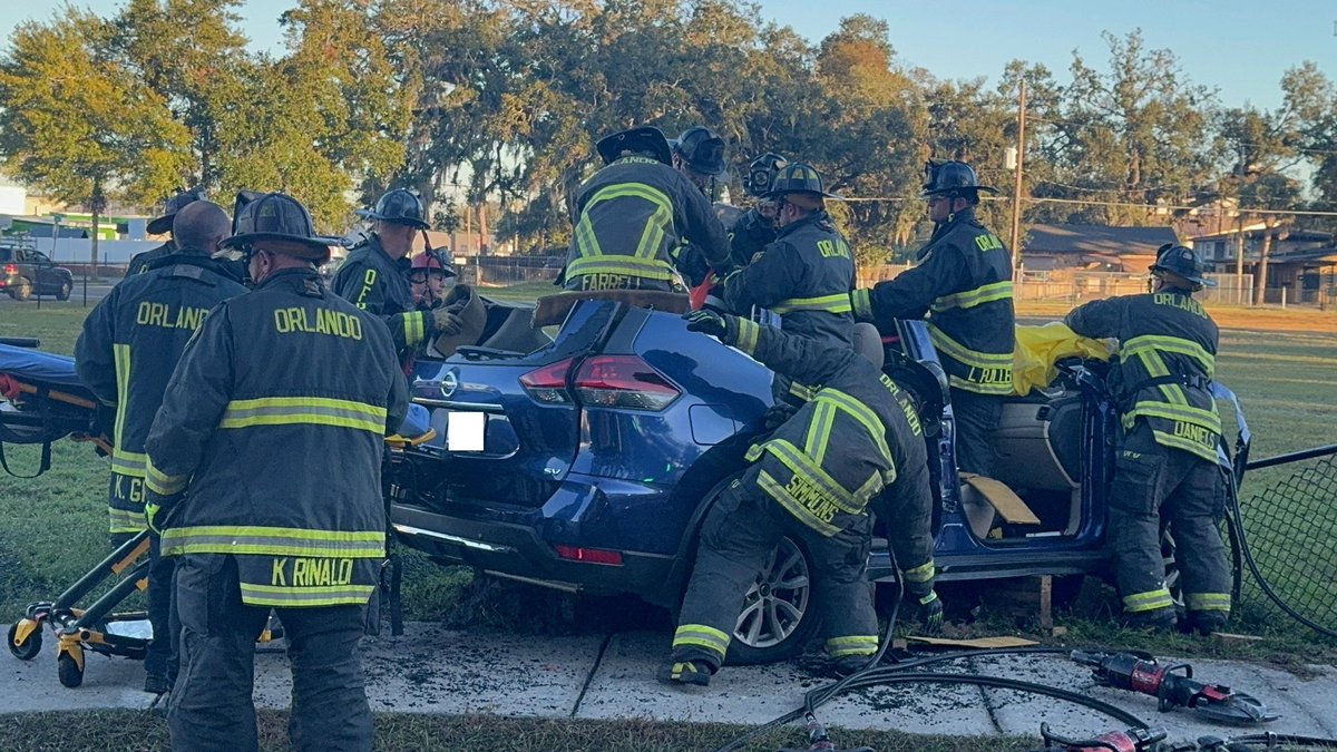 Firefighters responded to a vehicle accident involving an entrapment on S Dollins Ave & W Church St. One patient was safely extricated from the vehicle, and a total of three patients were transported to ORMC for non-life threatening injuries