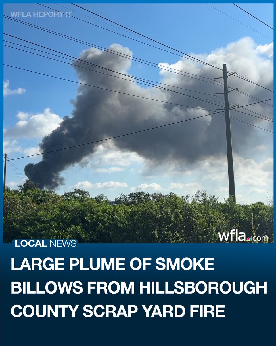 Seeing smoke Fire crews are battling a 3-alarm fire at a scrap yard near Tampa
