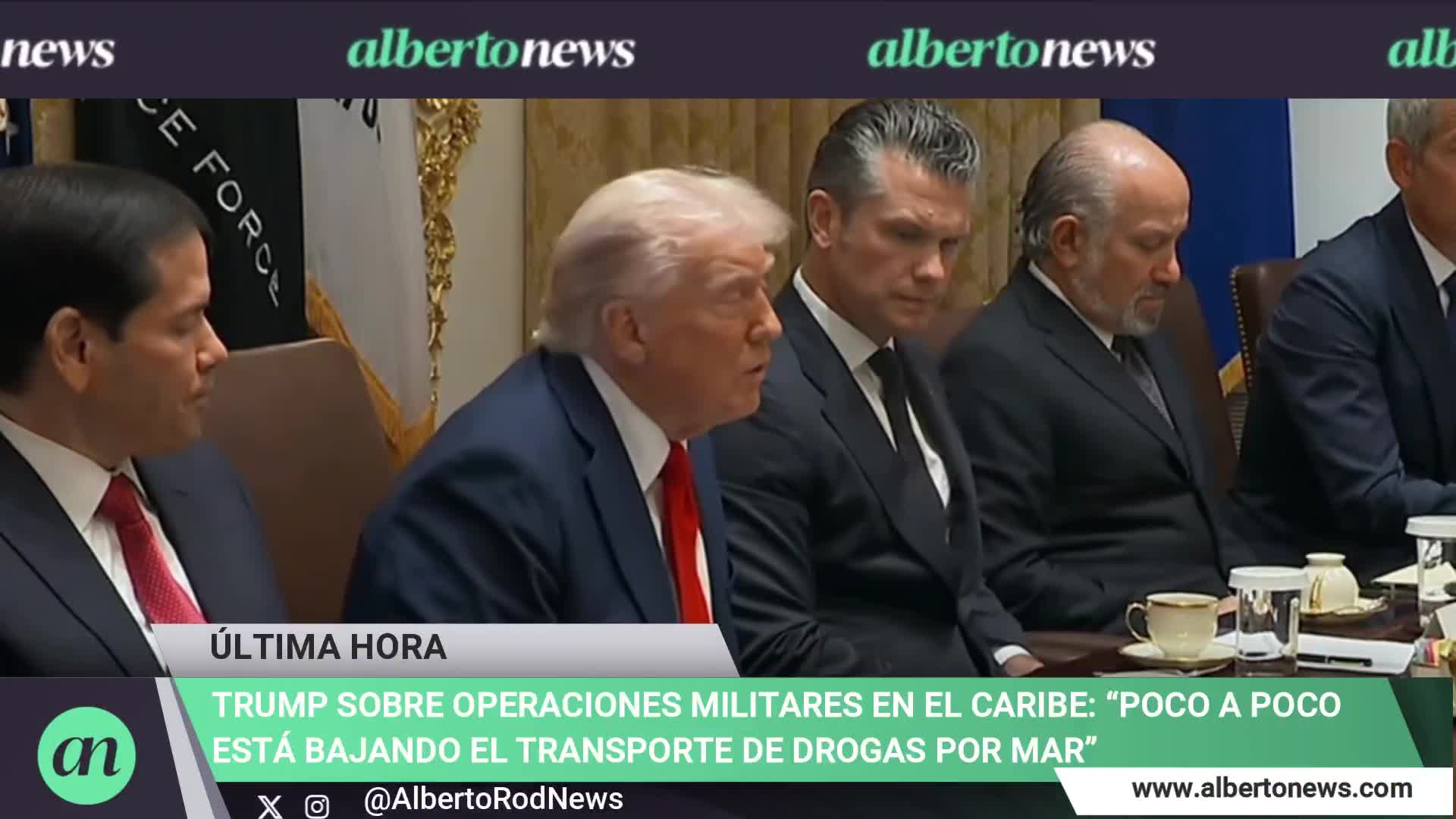 Trump defends military operations in the Caribbean: Little by little, drug trafficking by sea is declining. Each one of these vessels we destroy could kill 25,000 Americans.