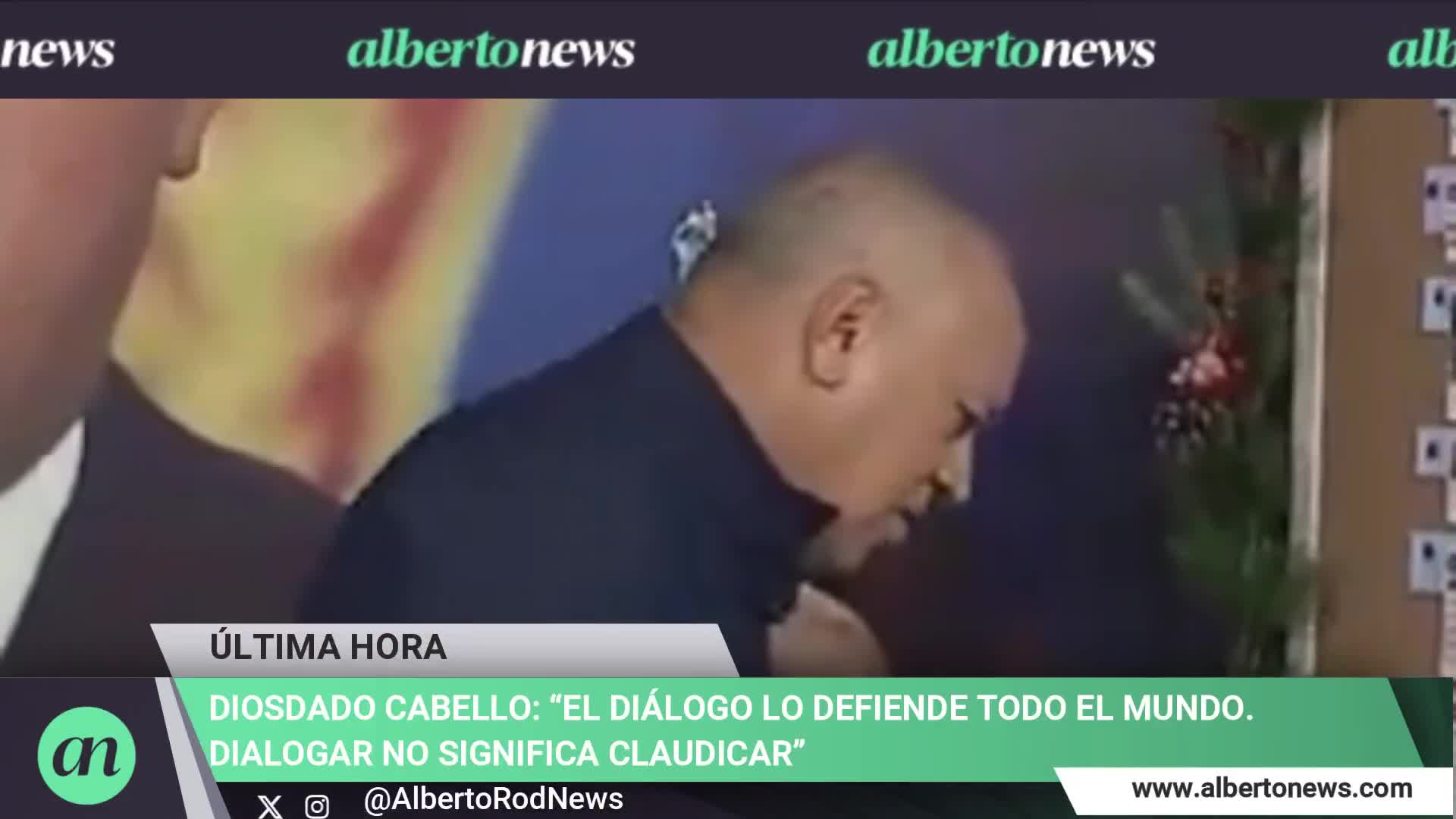 Diosdado Cabello: Everyone supports dialogue. Dialogue doesn't mean surrendering. Furthermore, dialogue is good when there are contradictions, and if they are properly presented, it works, he said.