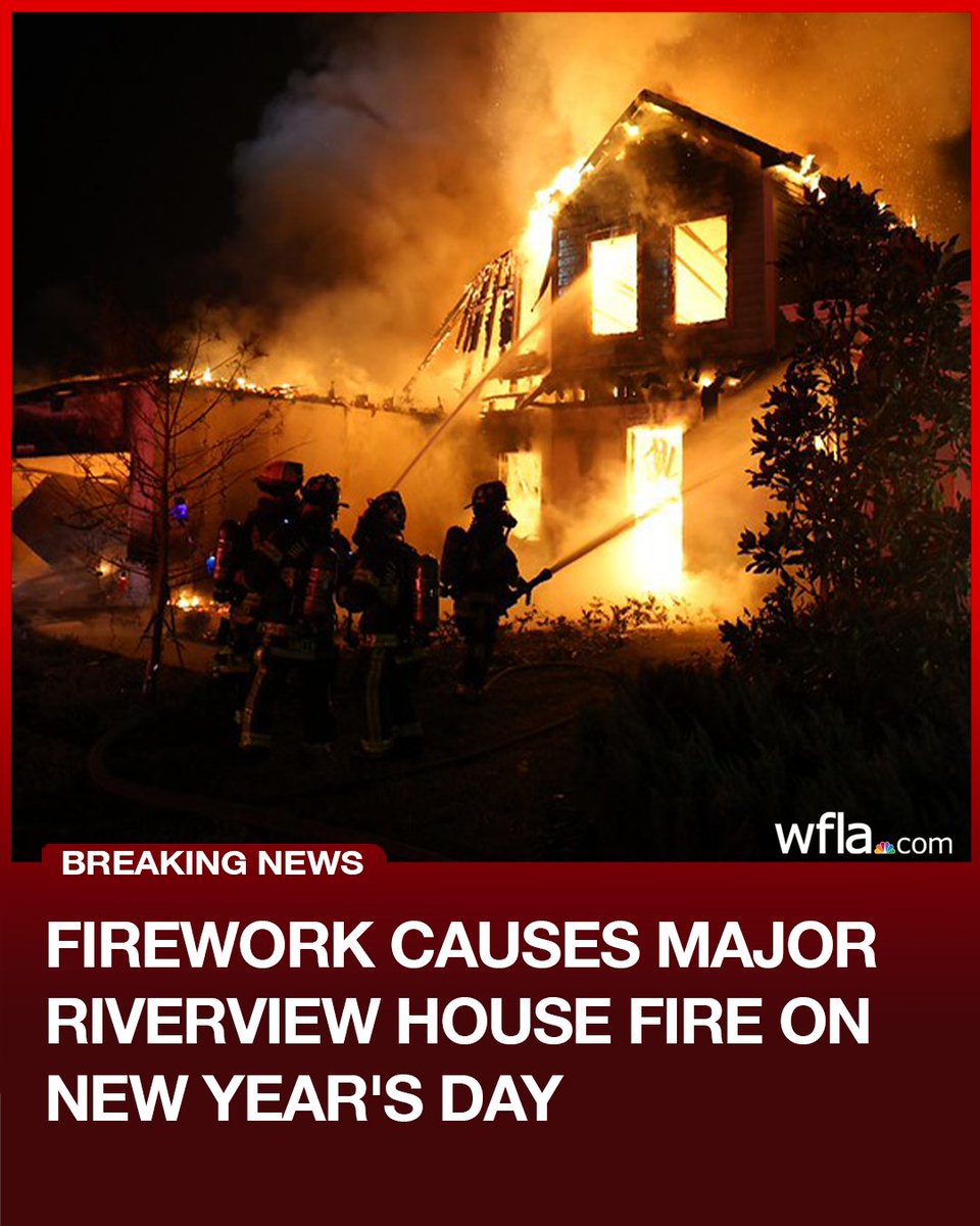 Fireworks caused a major house fire in Riverview early New Year's Day, the Hillsborough County Fire Rescue announced