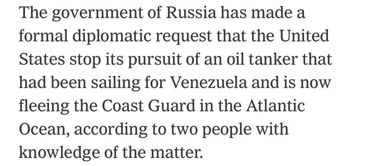NYT: Russia directly asked the US to stop pursuing the Bella 1 tanker, which left Venezuela and has been under siege for several days.