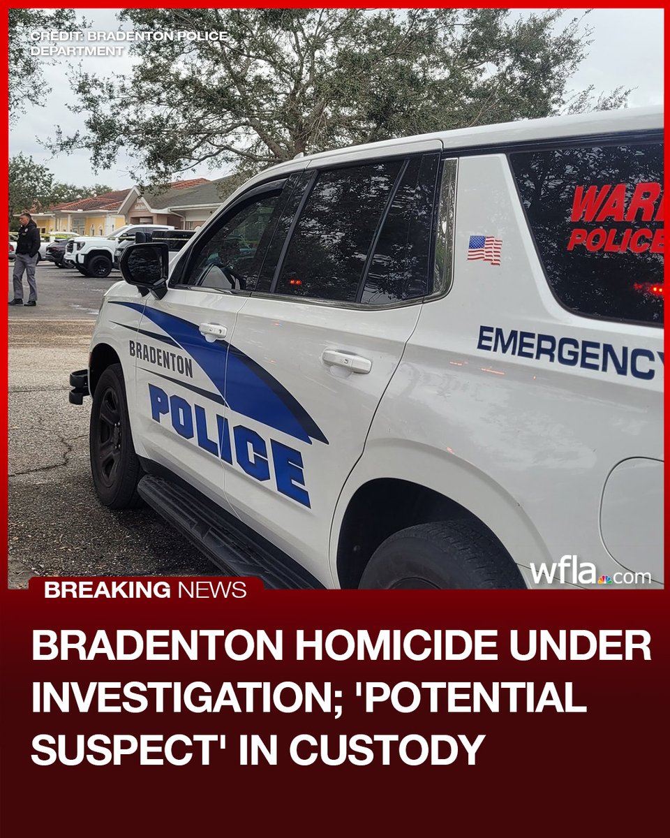 Bradenton police officers are at the scene of a homicide. A potential suspect is said to be in custody
