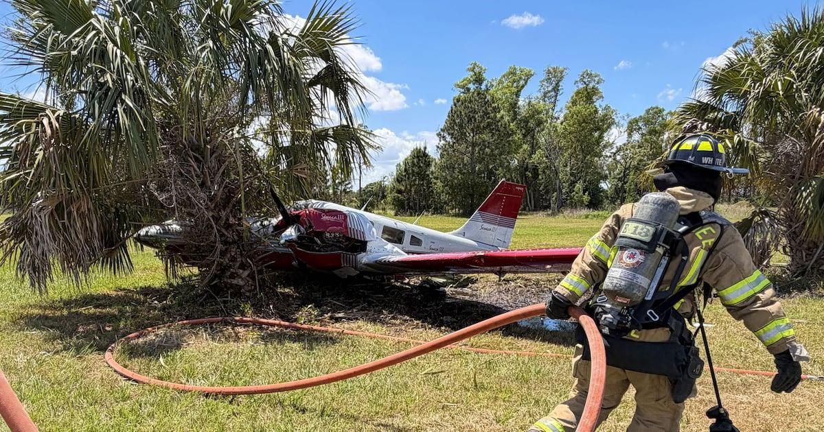 Pilot escapes minor fire after small plane crash in Kissimmee
