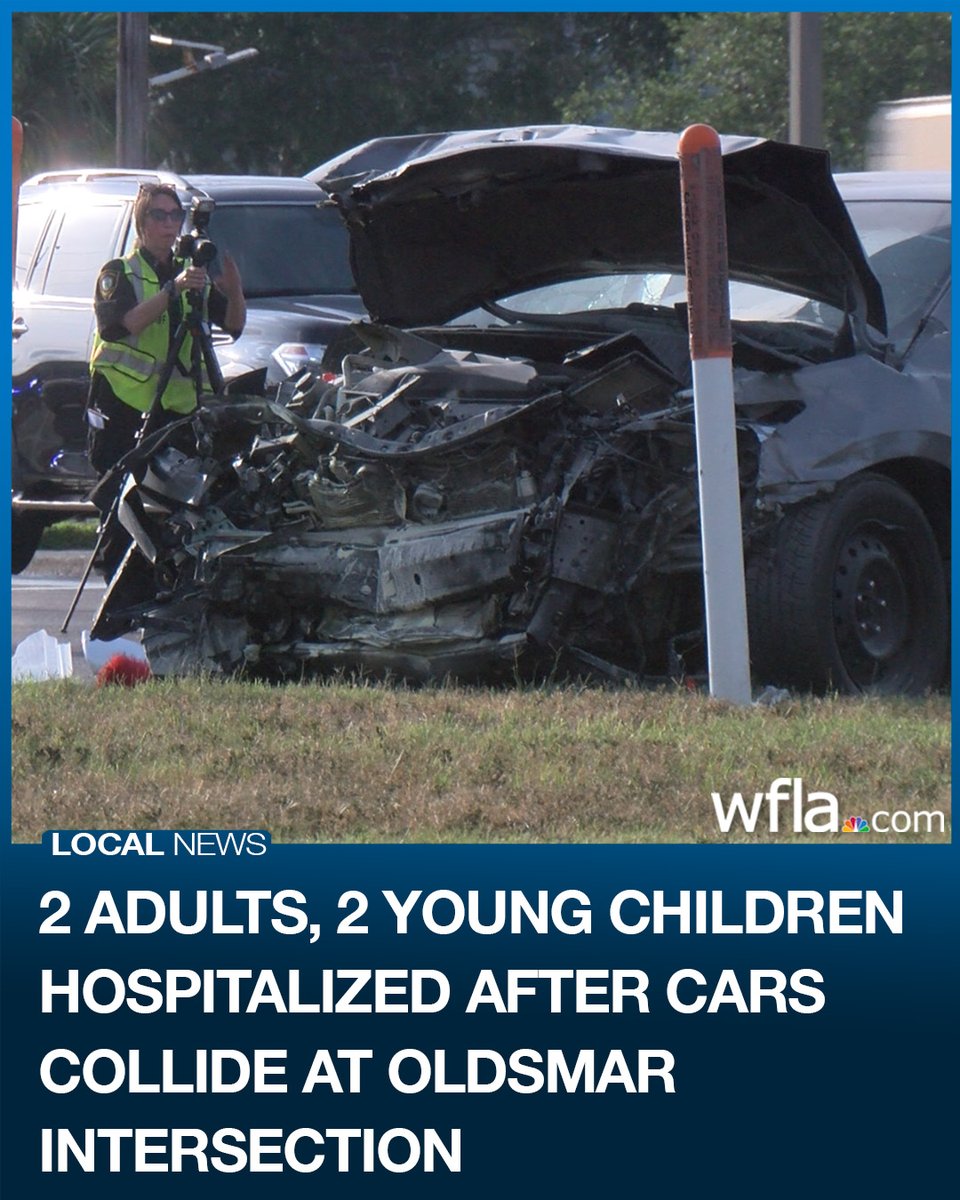 Two young children were seriously hurt in a two-car crash that happened  at an Oldsmar intersection